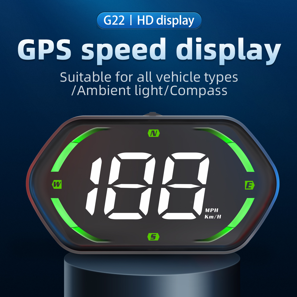 Electronics Gadgets For Gift - G22 จอแสดงผลบนกระจกหน้ารถ (HUD) พร้อม GPS วัดความเร็วแบบดิจิทัล,