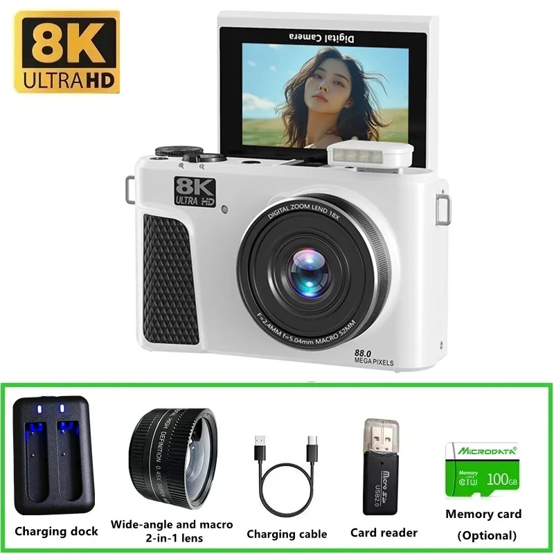 Electronic Gadgets For Home - กล้องดิจิตอล WD300 8K 88MP กล้องบันทึกวิดีโอ เหมาะสำหรับ