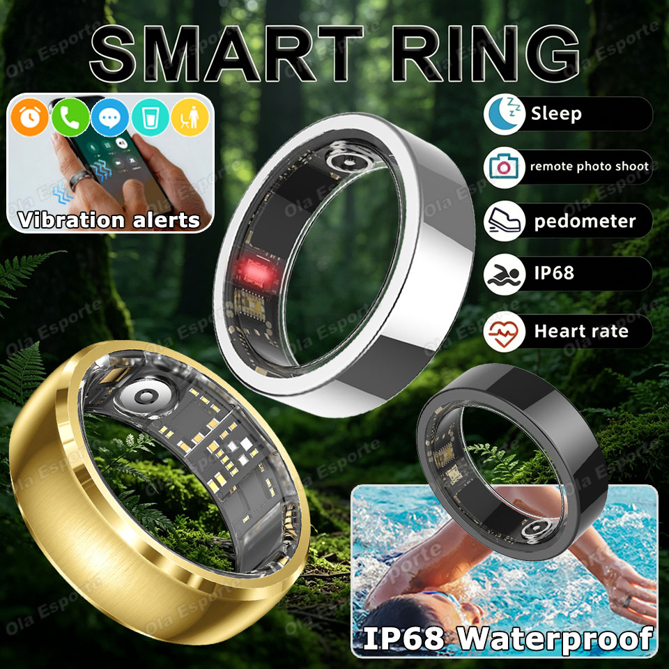 Smart Ring Health - แหวนอัจฉริยะรุ่นอัพเกรดพร้อมระบบเตือนการสั่น กันน้ำ ตรวจวัดสุขภาพ อัตราการเต้นของหัวใจและการนอนหลับ พร้อมการแจ้งเตือนข้อความ นาฬิกาปลุก