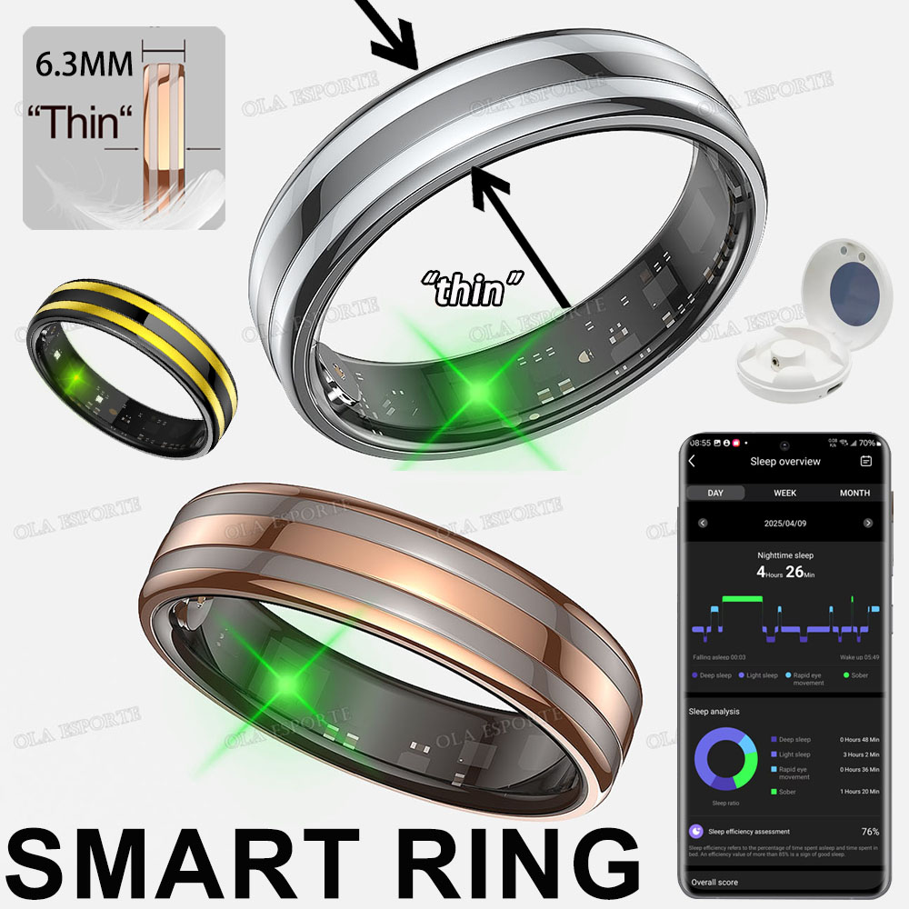 Smart Ring Health - แหวนอัจฉริยะรุ่นใหม่ ตรวจวัดอัตราการเต้นของหัวใจ ความเครียด อุณหภูมิ สุขภาพ โหมดกีฬาหลากหลาย