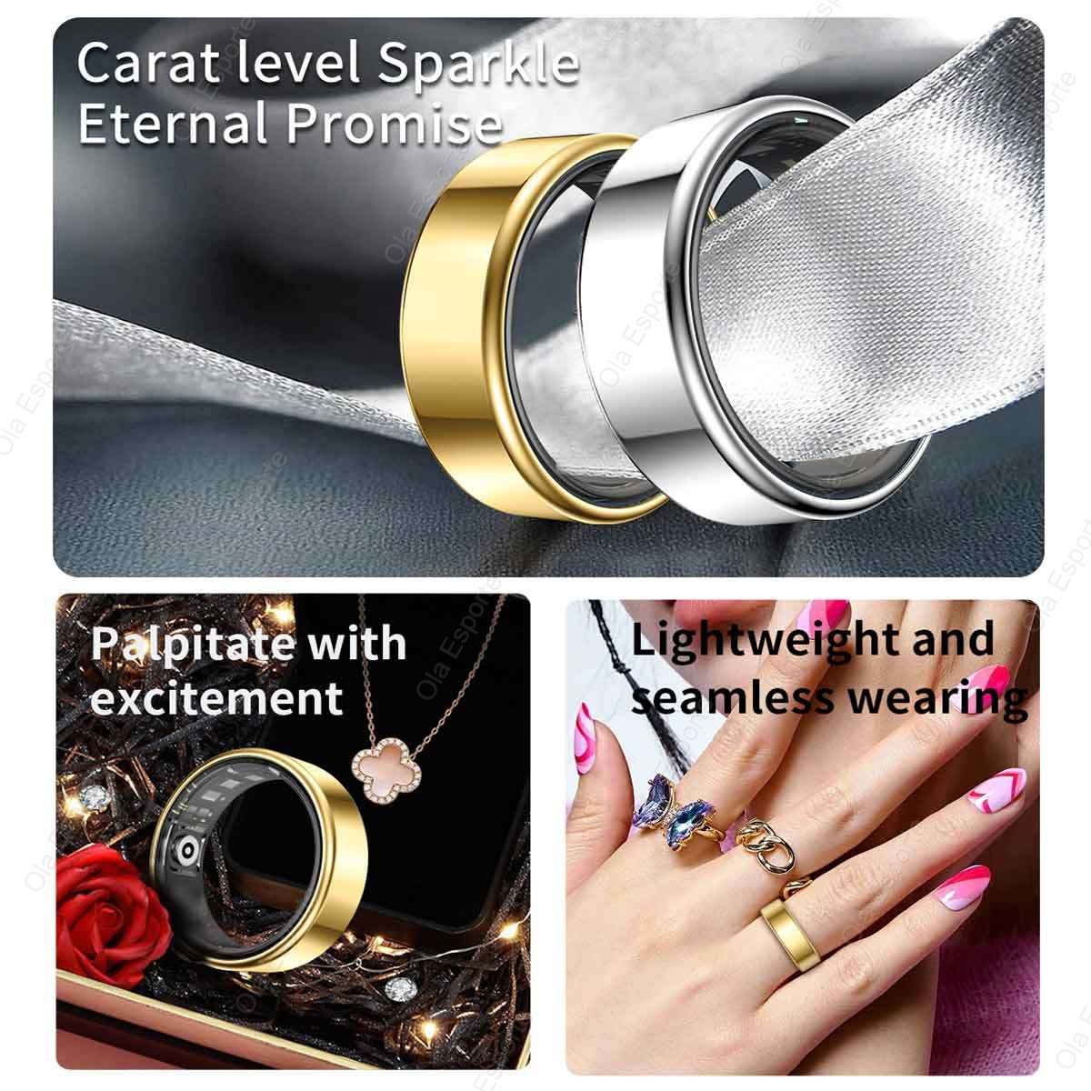 แหวนอัจฉริยะโลหะผสมไทเทเนียม,  - Smart Ring Health บทวิจารณ์และราคา